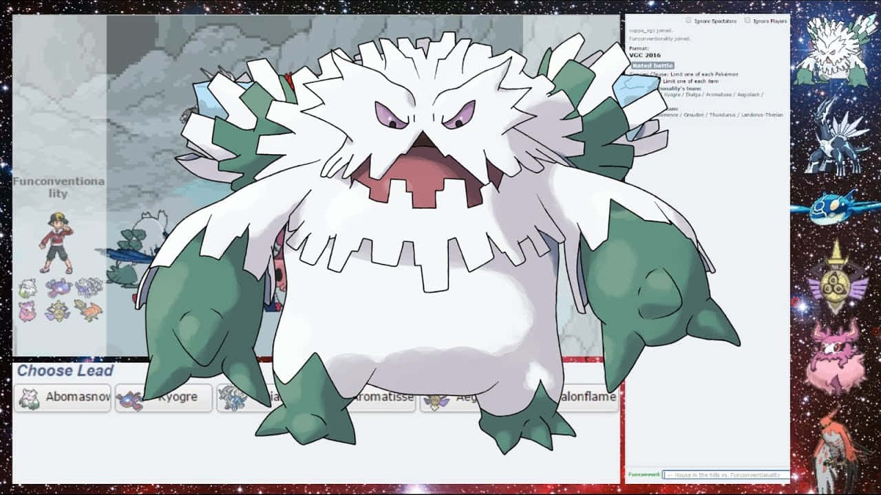 Mega Abomasnow In Video Game Graphic Wallpaper