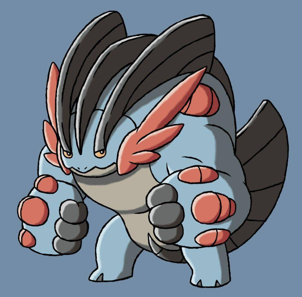 Mega Swampert Warning Look Wallpaper