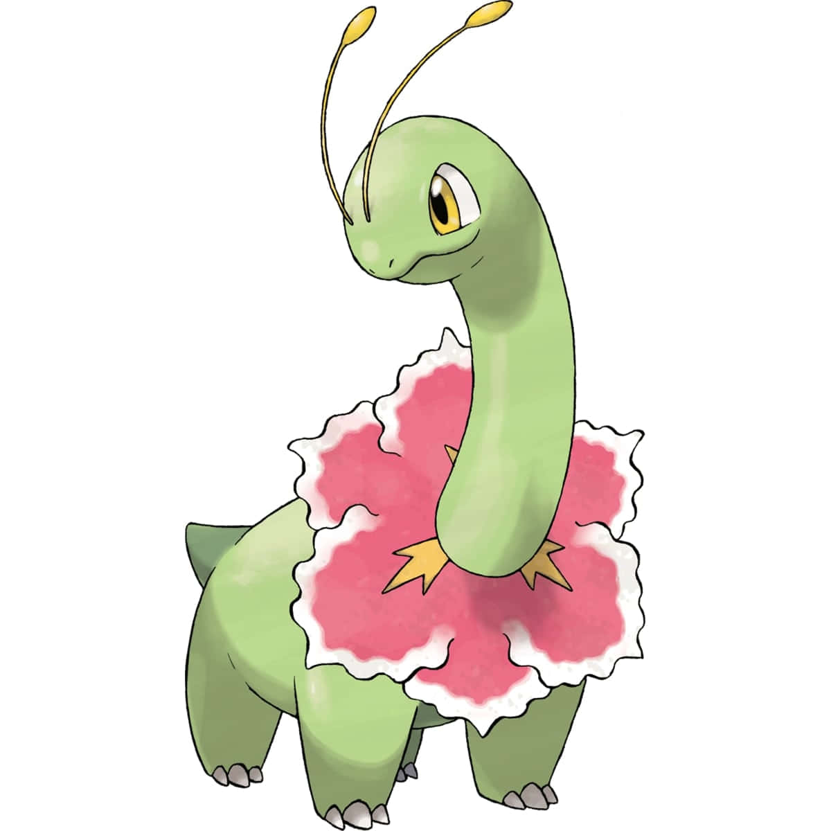 Meganium Pokemon On White Background Wallpaper