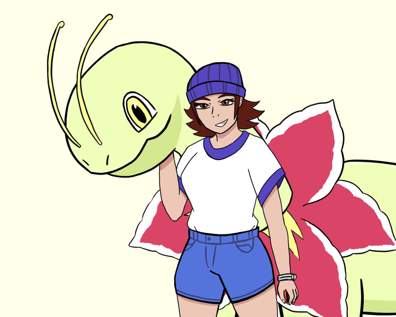 Meganium With A Pokemon Trainer Wallpaper