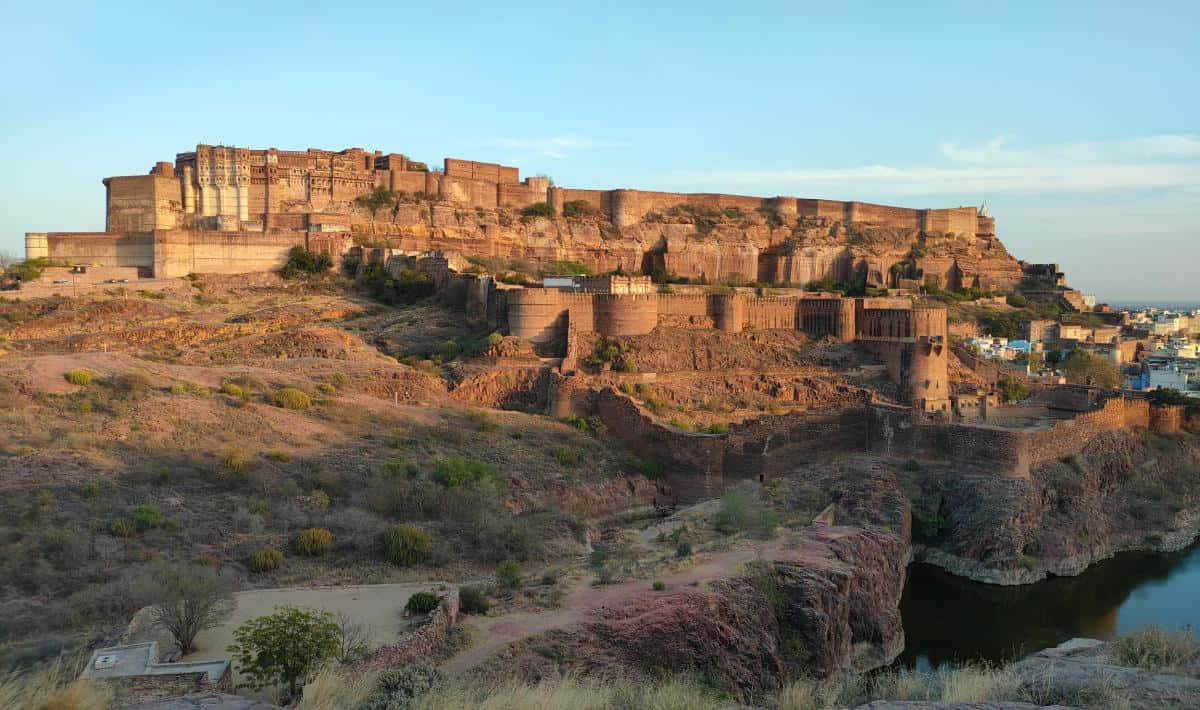 Mehrangarh Fort Many Nearby Plants Wallpaper