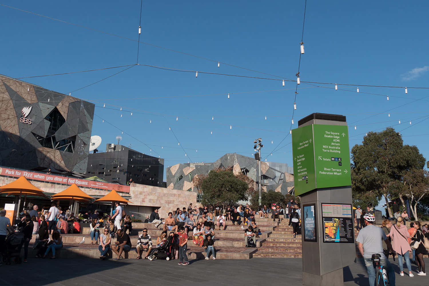 Melbourne Federation Square Busy Daytime Wallpaper