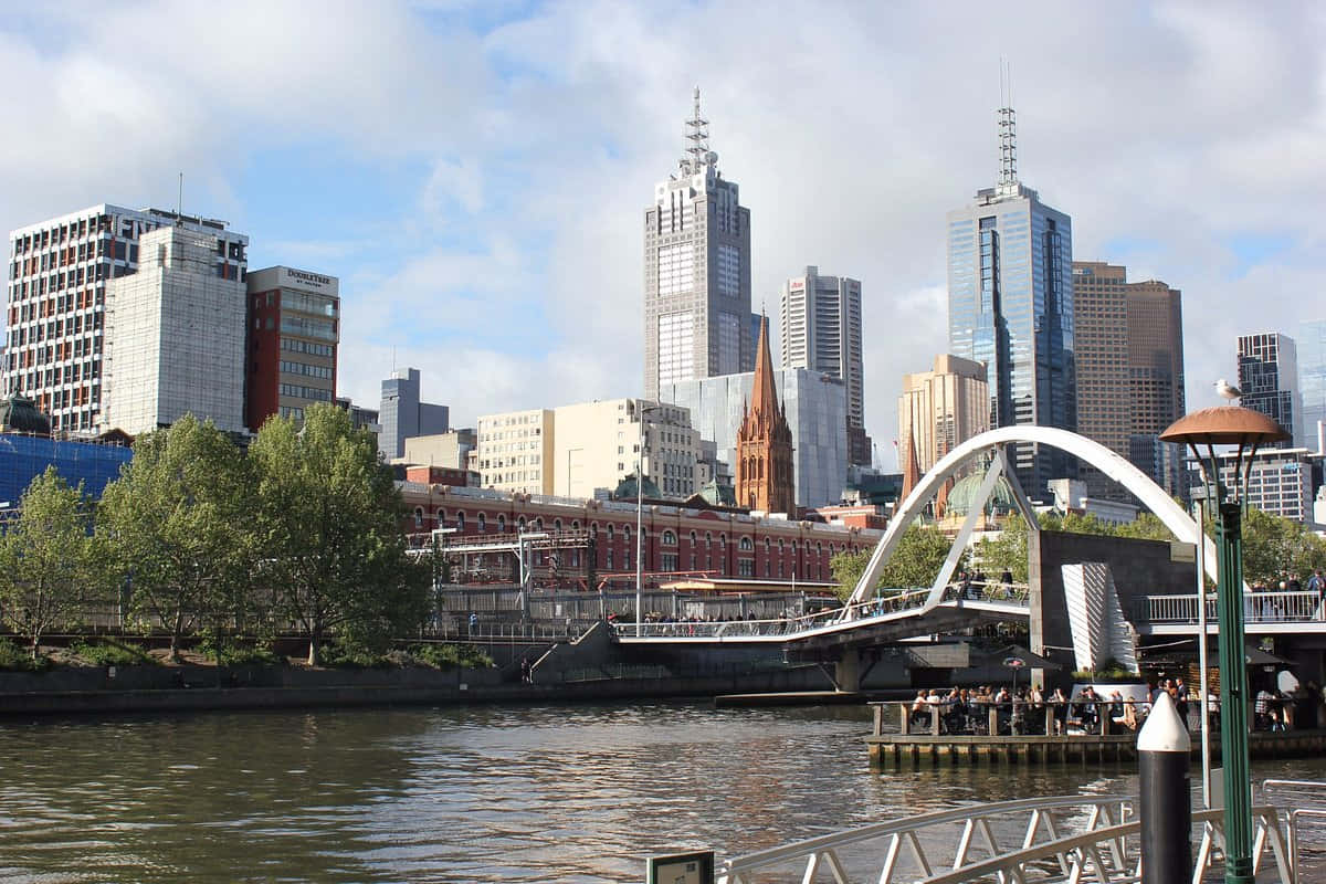 Melbourne South Wharf Skyline Wallpaper