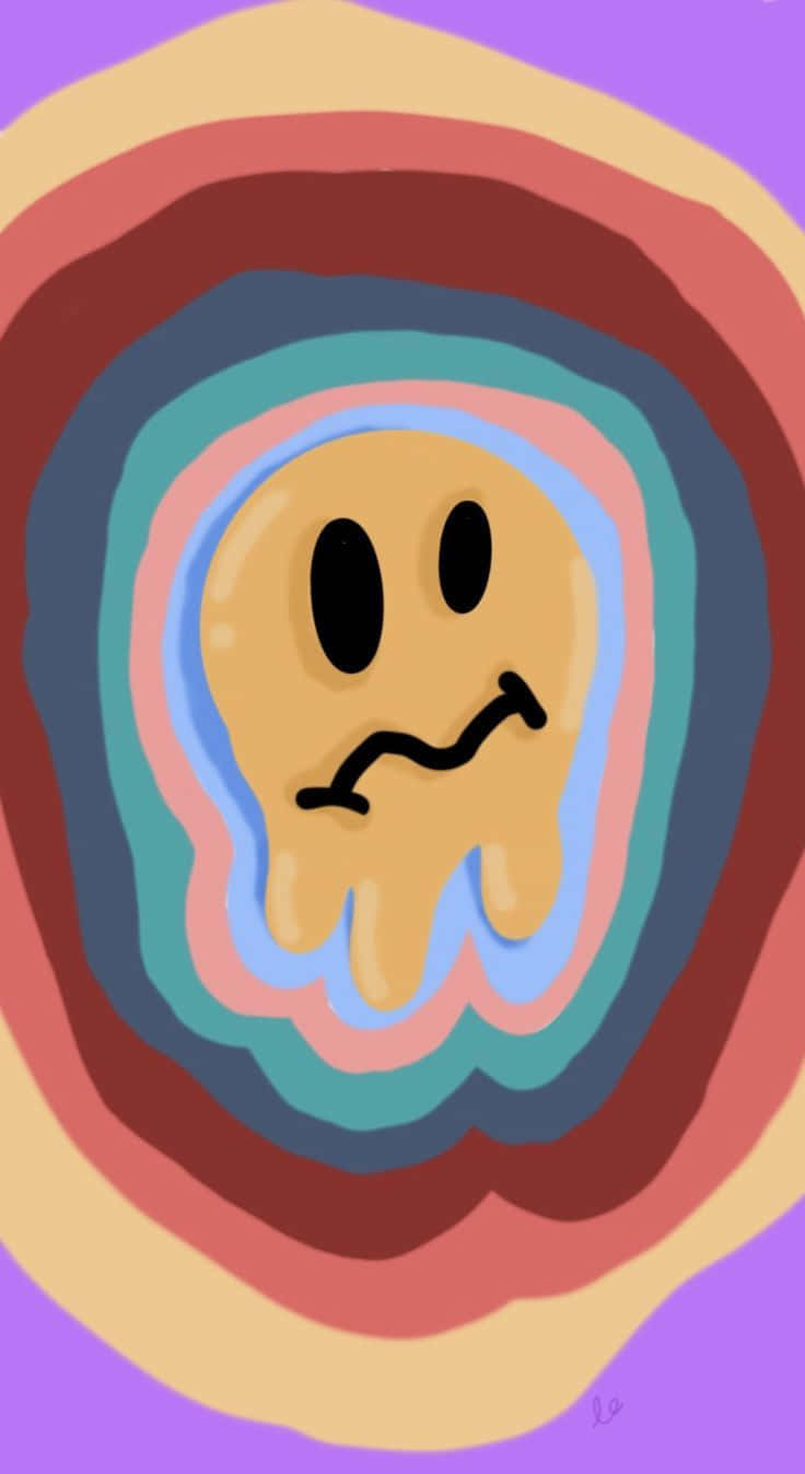 Melting Smiley Face Art Wallpaper