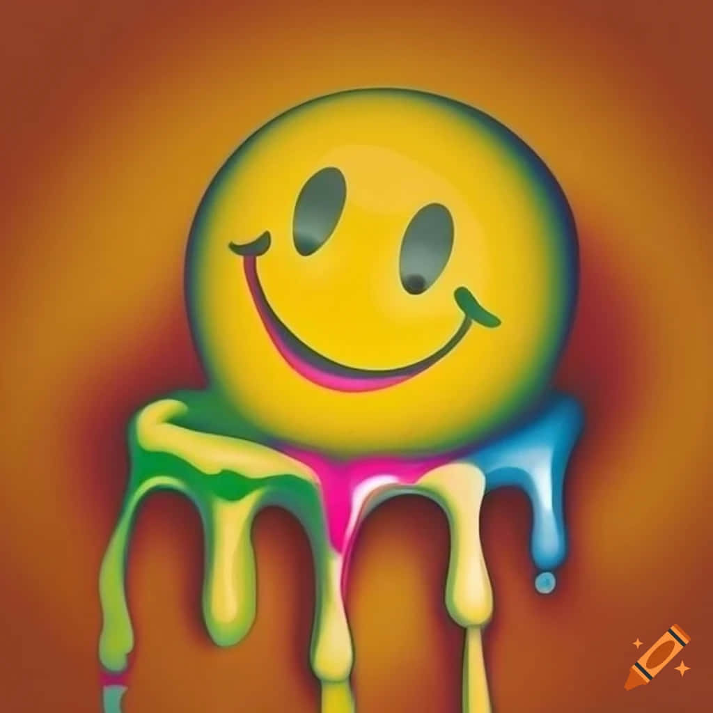 Melting Smiley Face Artwork Wallpaper