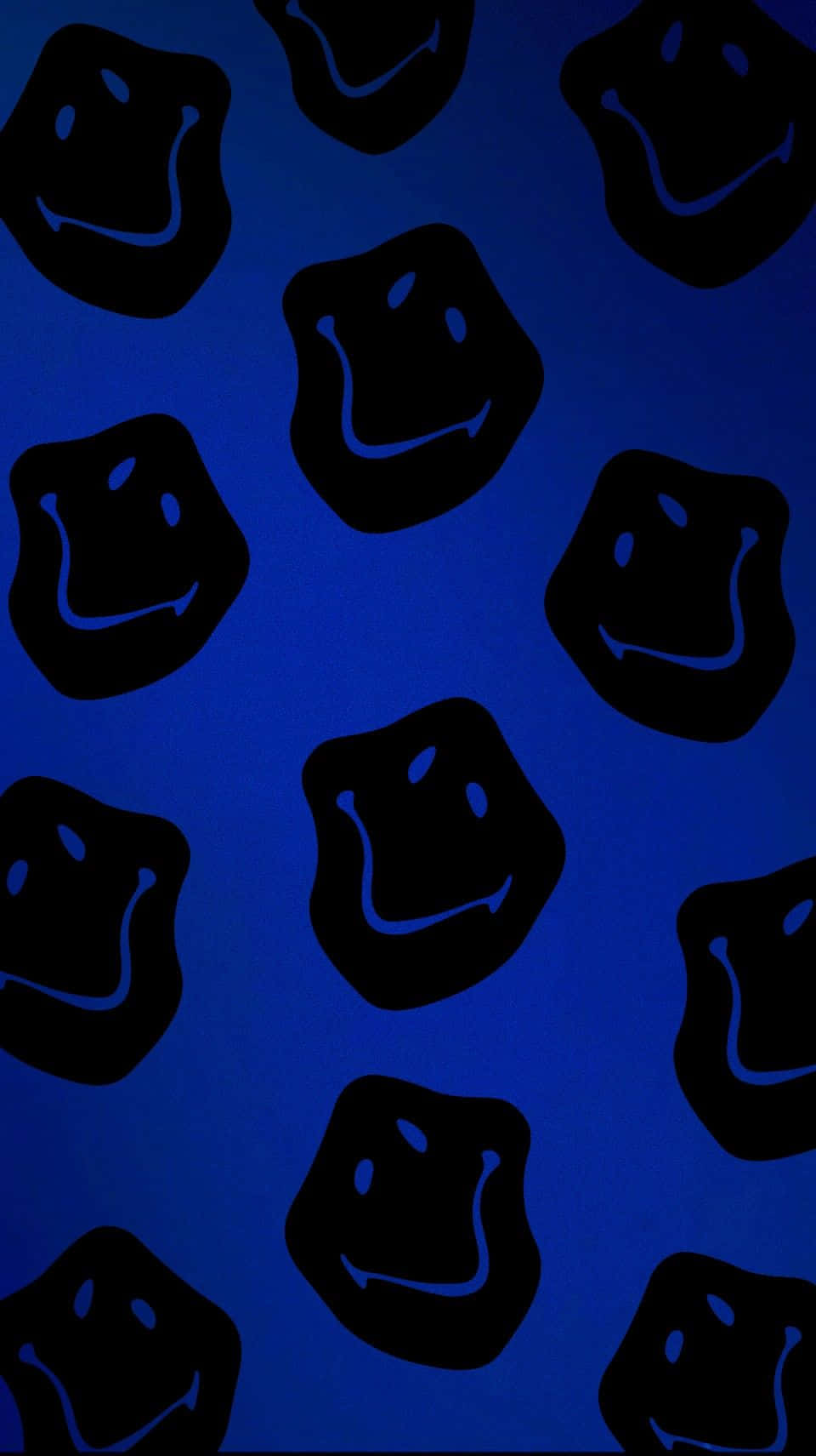 Melting Smiley Faces Pattern Wallpaper