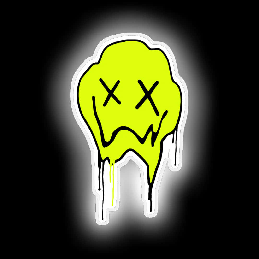 Melting Yellow Smiley Face Wallpaper