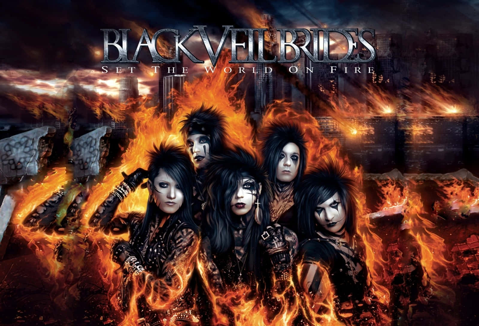 Members Of Black Veil Brides On Stage Wallpaper