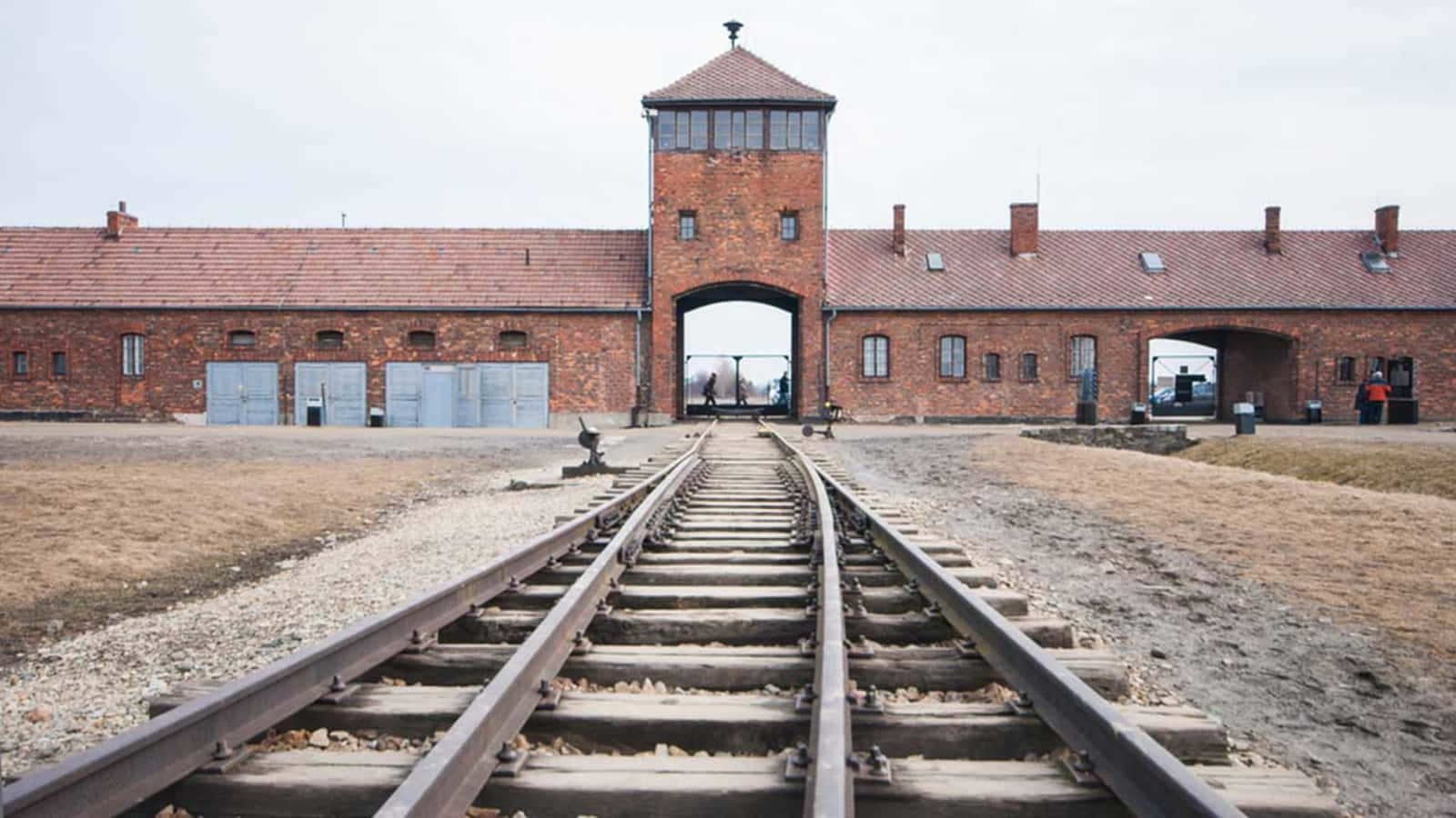 Memorial And Museum Auschwitz Birkenau Railway Track Wallpaper