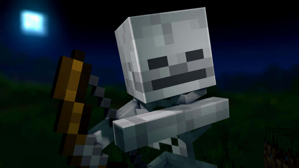 Menacing Minecraft Skeleton Archer Wallpaper