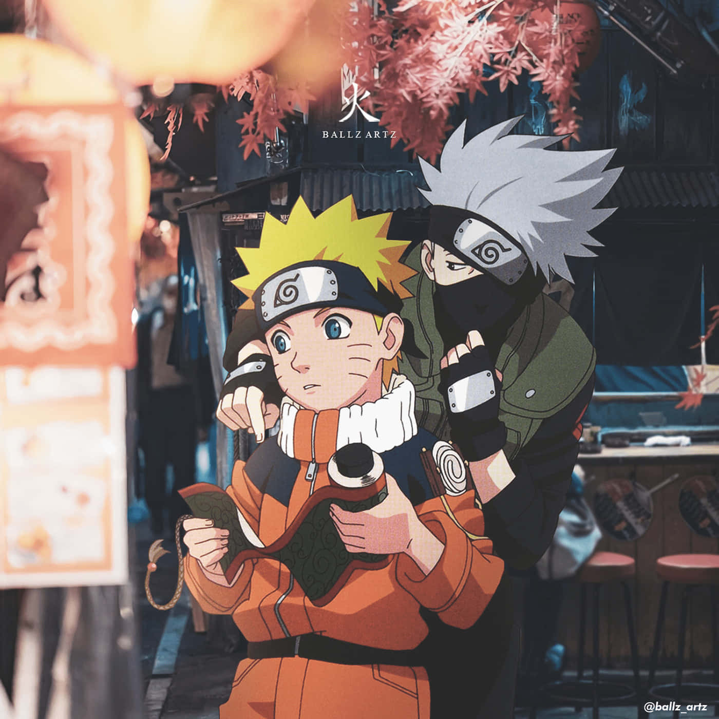 Mentor And Student - Kakashi And Naruto Wallpaper