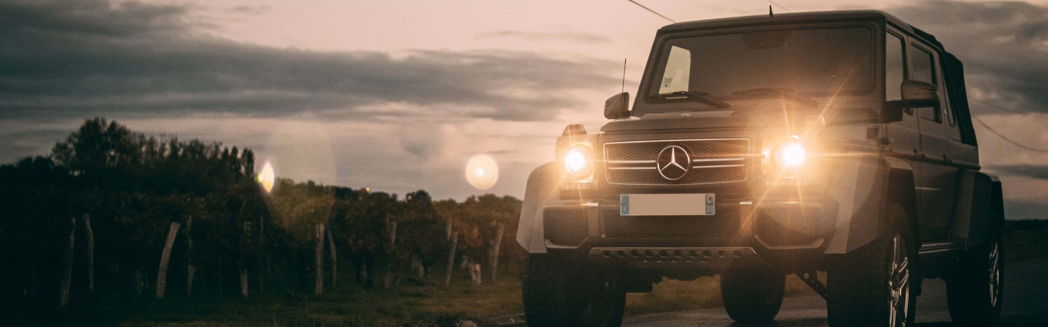 Mercedes G Class Sunset Drive Wallpaper