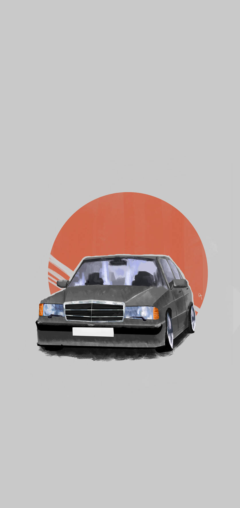 Mercedes Iphone X Minimalist Art Wallpaper