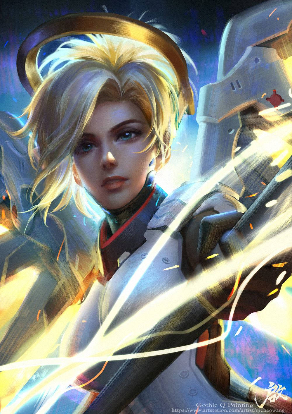 “mercy, The Powerful Healer Of Overwatch” Wallpaper