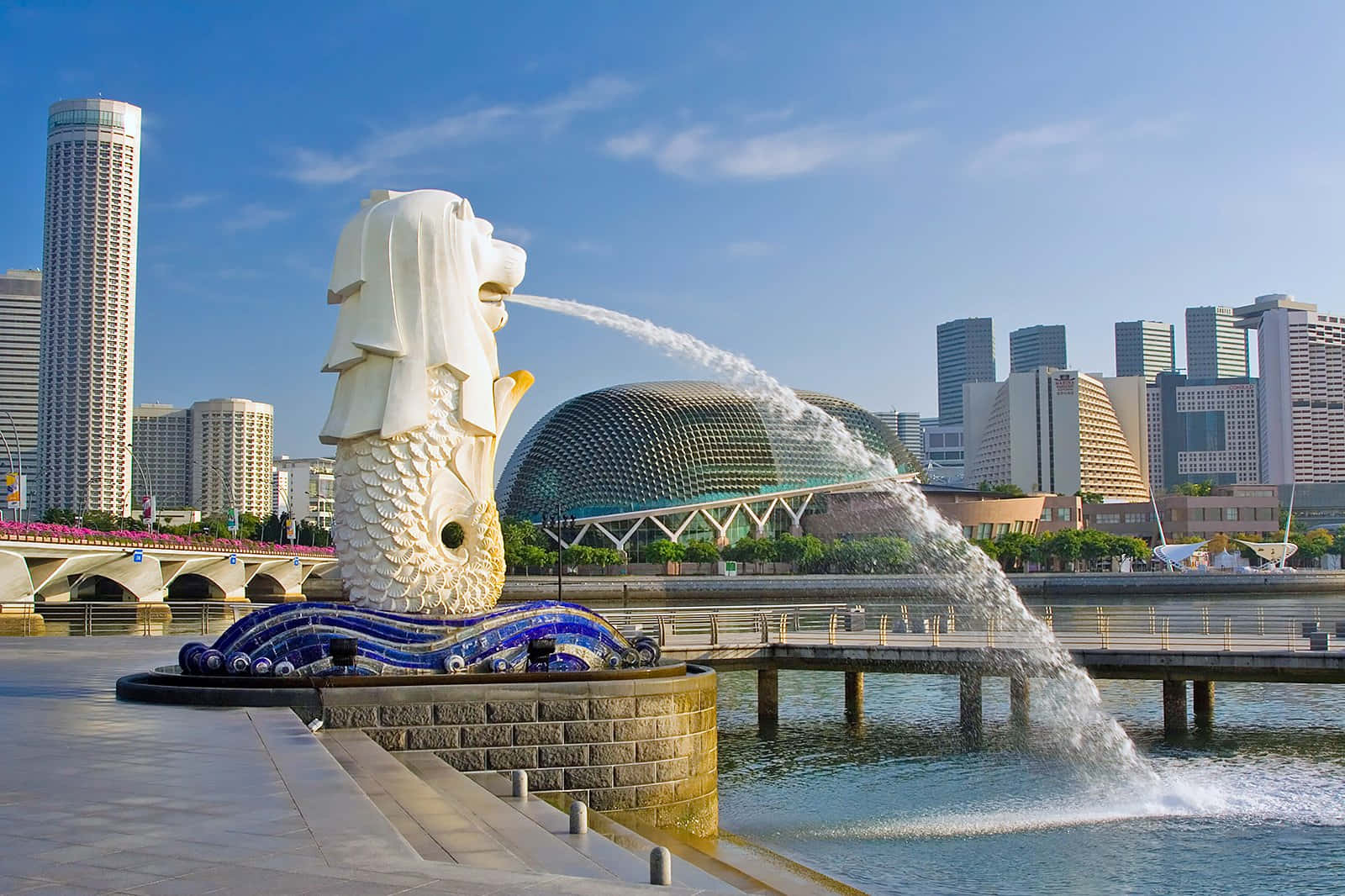 Merlion Statue Singapore Skyline Wallpaper