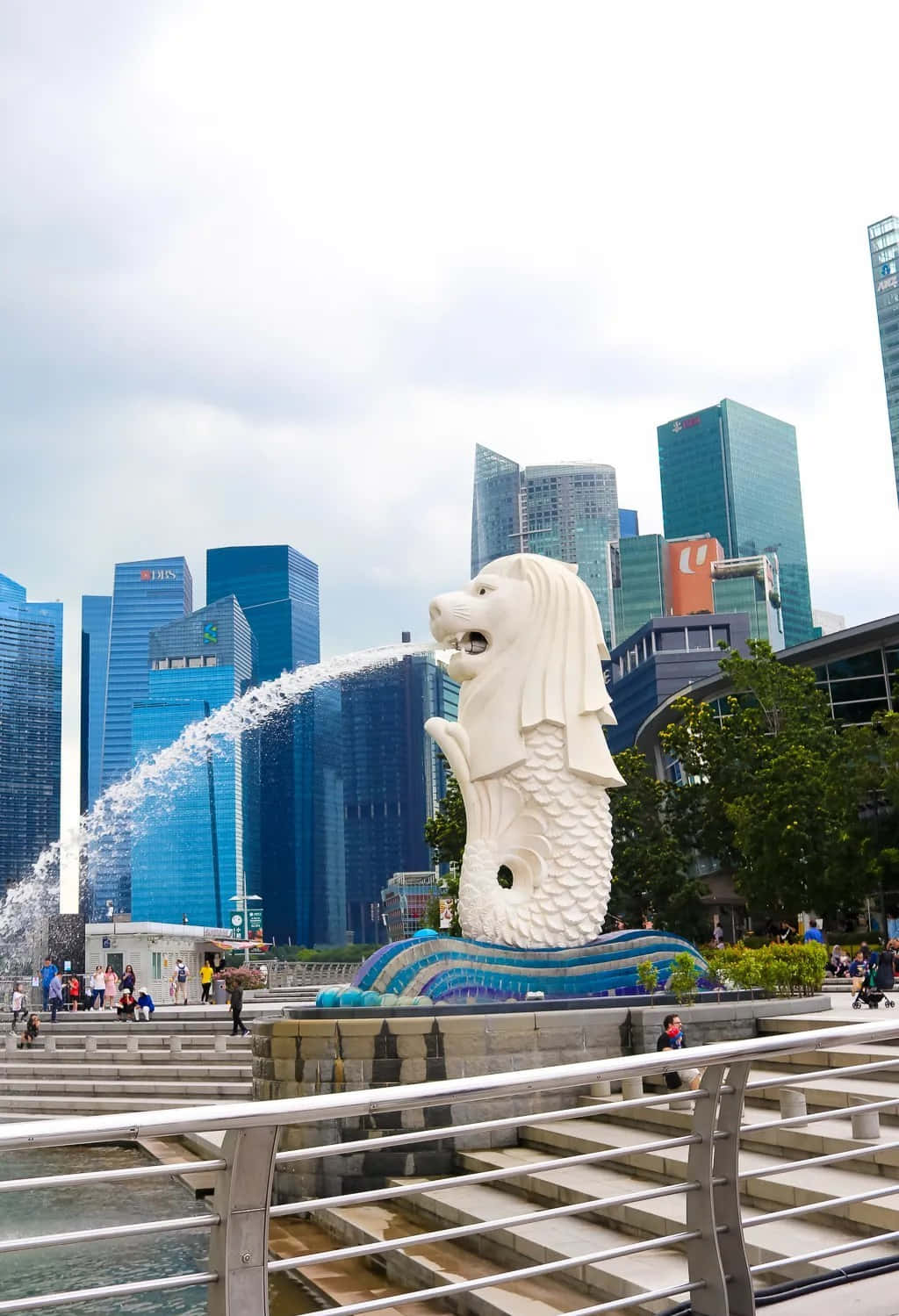 Merlion Statue Singapore Skyline Wallpaper