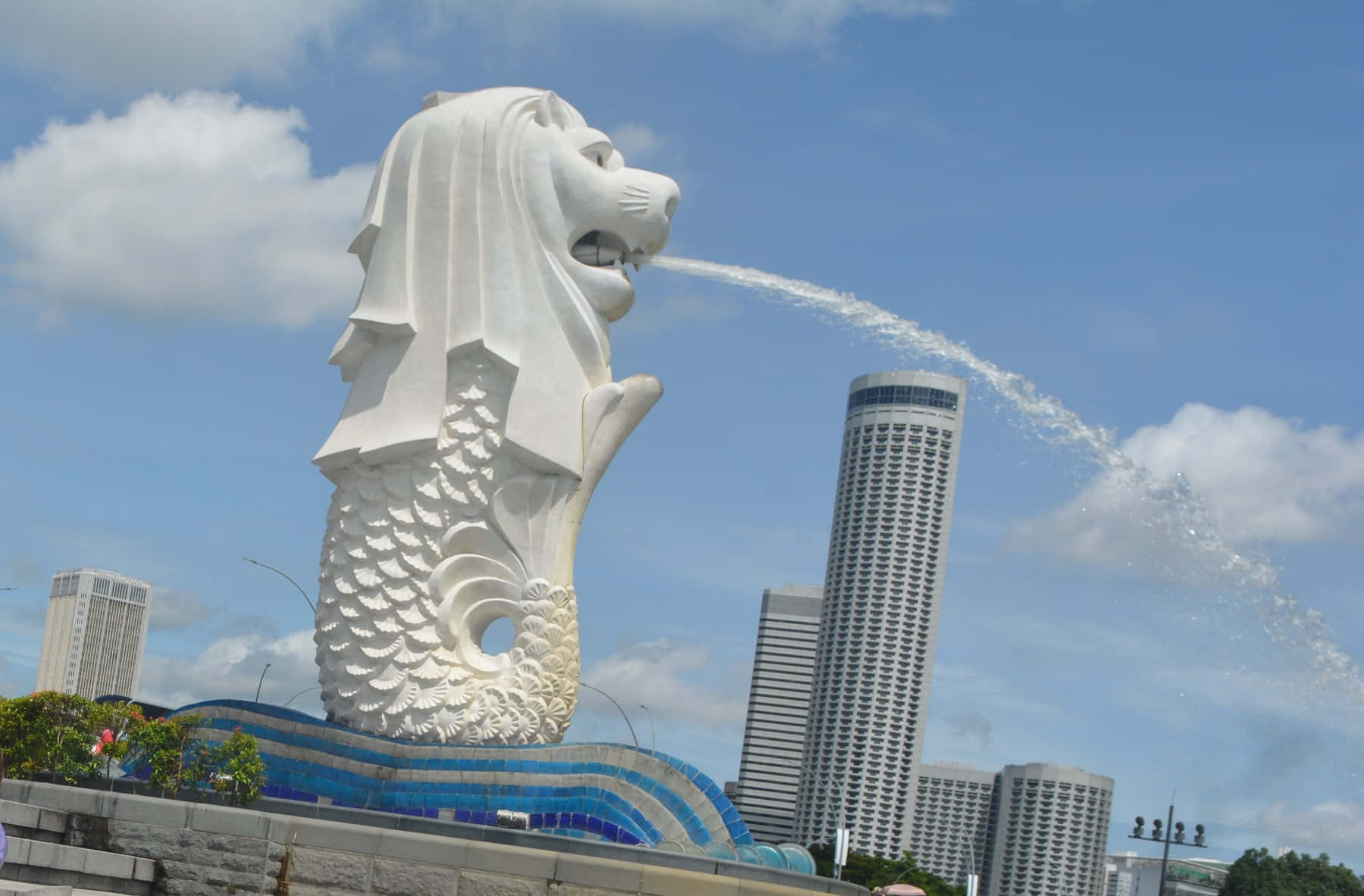 Merlion Statue Singapore Skyline Wallpaper