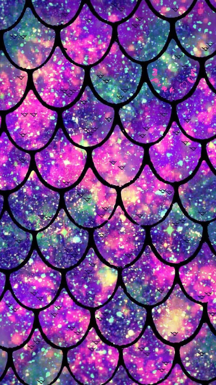 Mermaid Glitters In Purple Theme Wallpaper