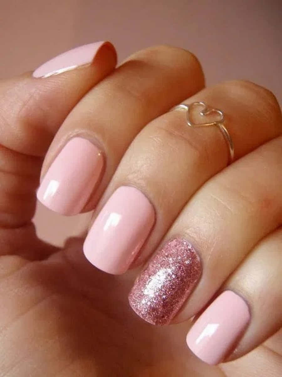 Mesmerizing Pink Nail Art Design Wallpaper