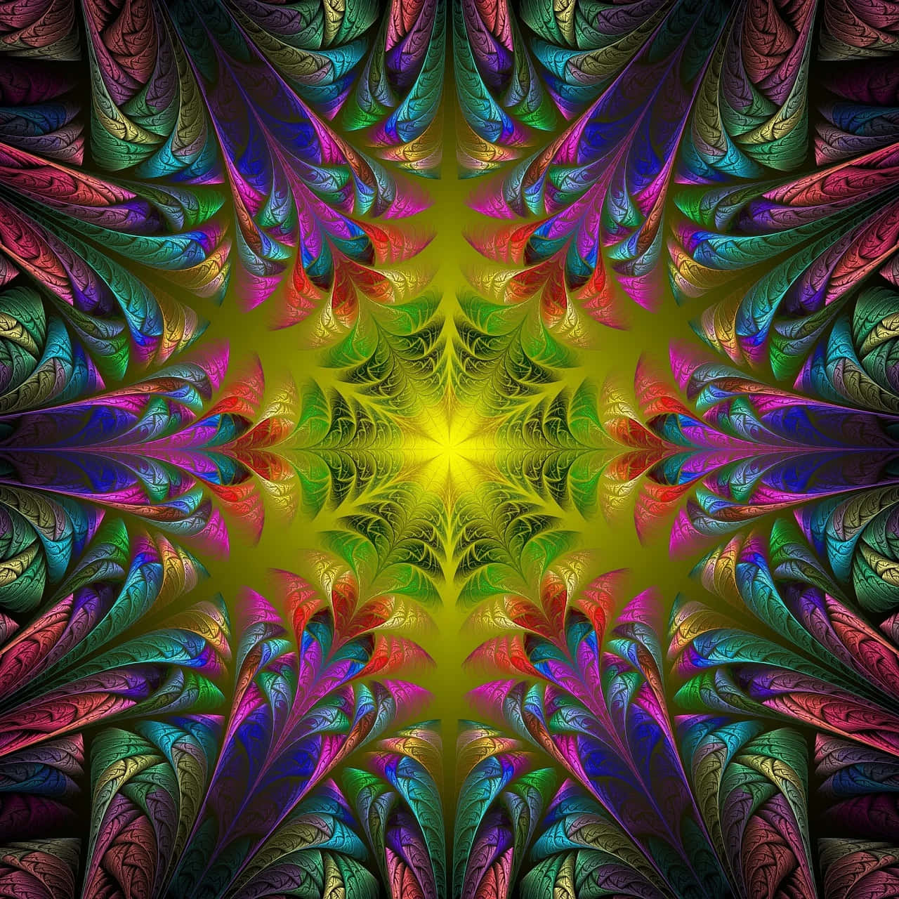 Mesmerizing Psychedelic Fractal Art Wallpaper