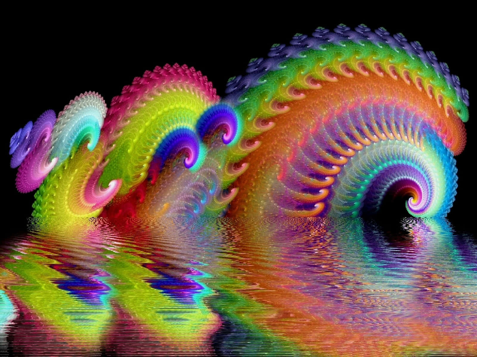 Mesmerizing Trippy Fractal Pattern Wallpaper