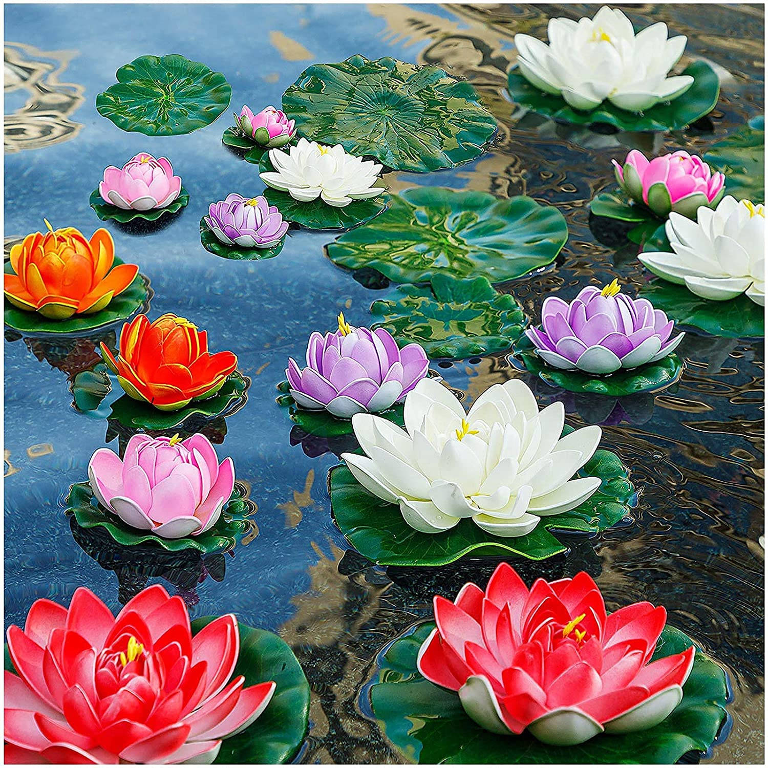 Mesmerizing View Of Artificial Foam Water Lilies Wallpaper