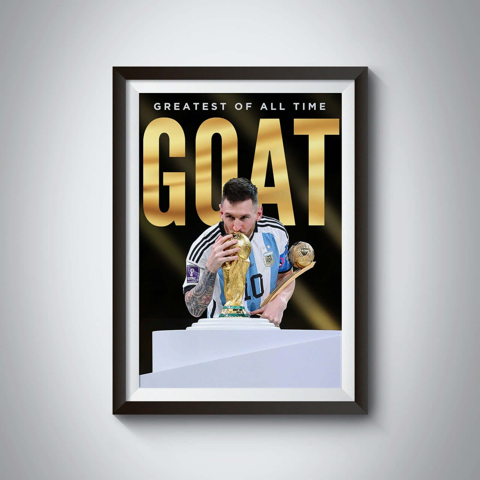 Messi G O A T Framed Artwork Wallpaper