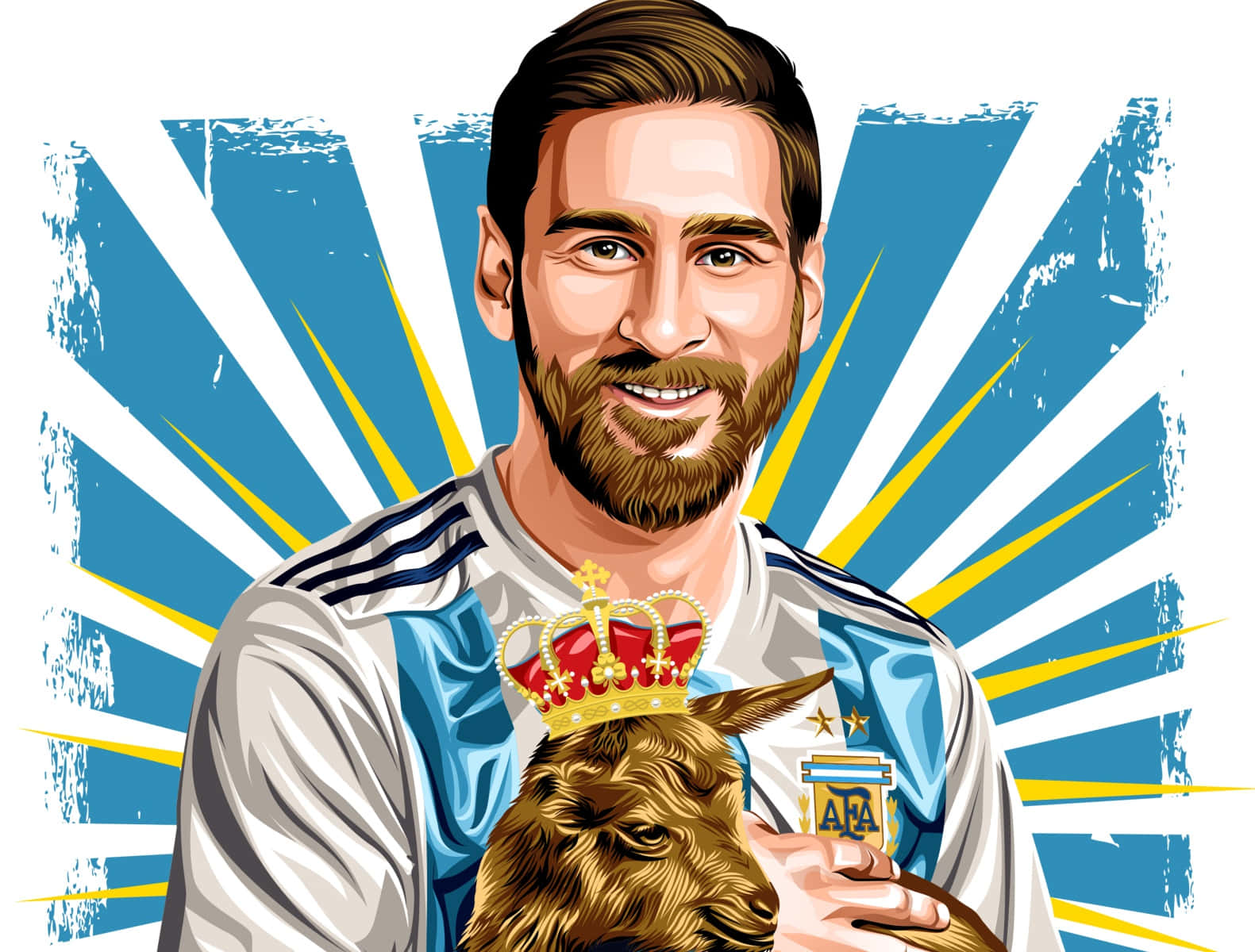 Messi Goat Illustration Wallpaper