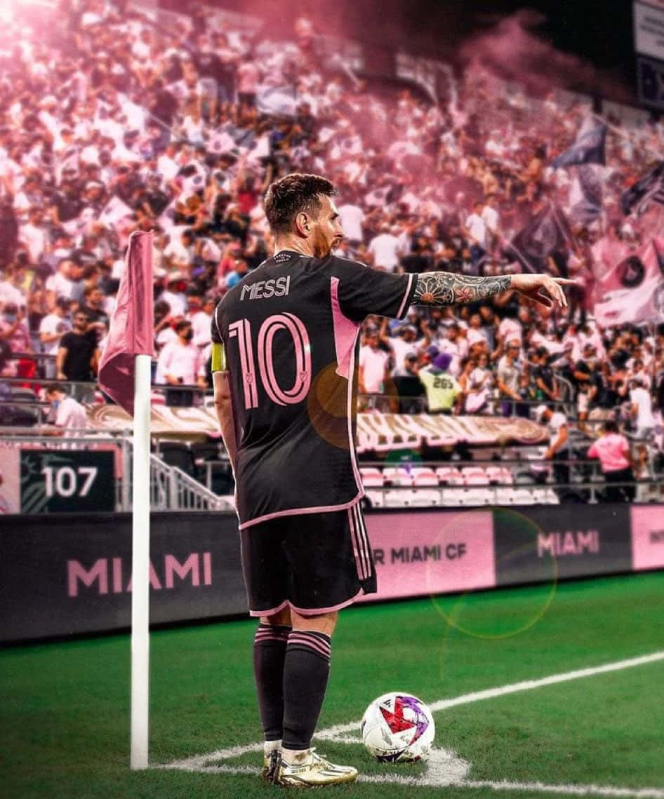 Messi Inter Miami Corner Kick Wallpaper