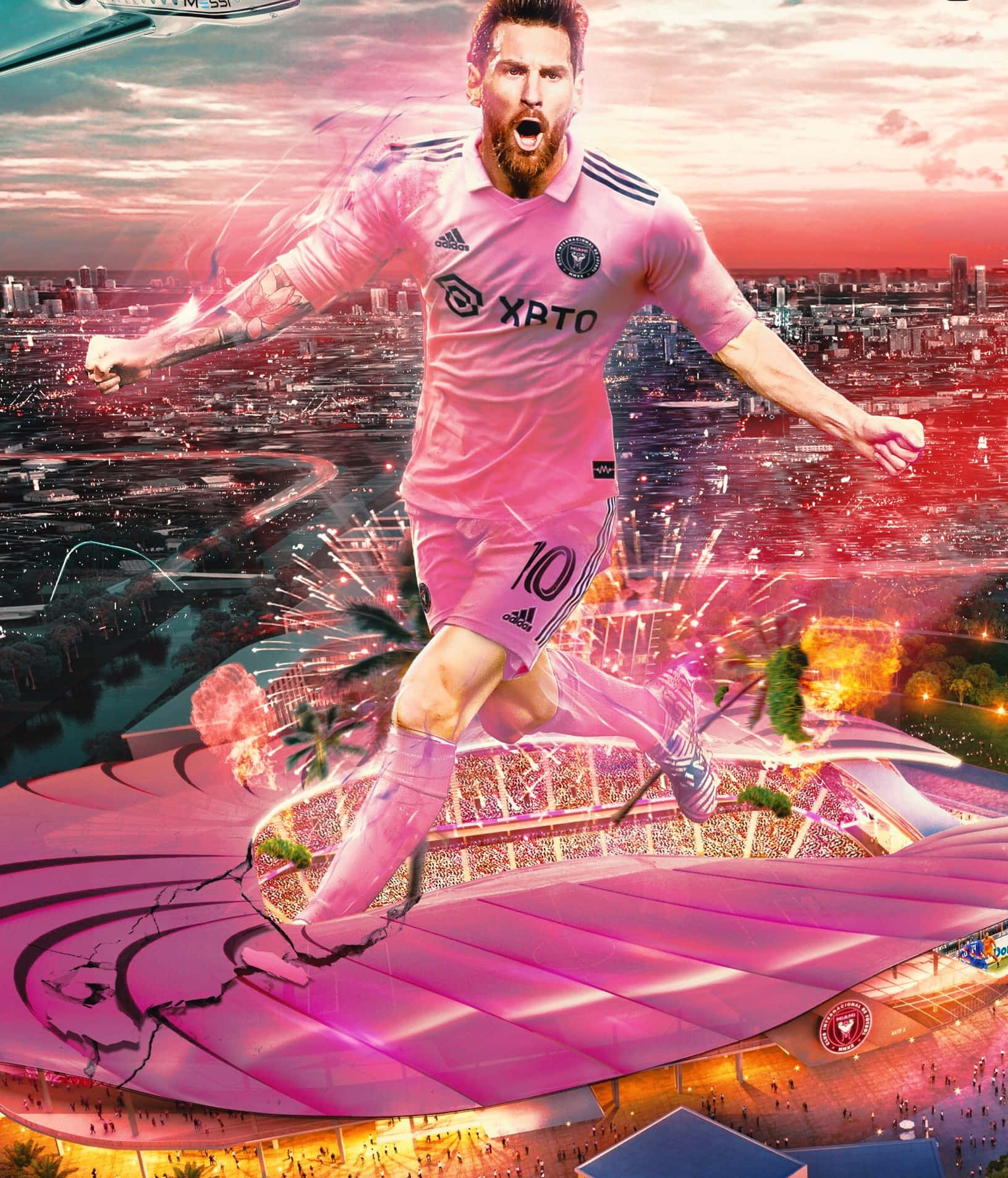 Messi Inter Miami Fantasy Art Wallpaper