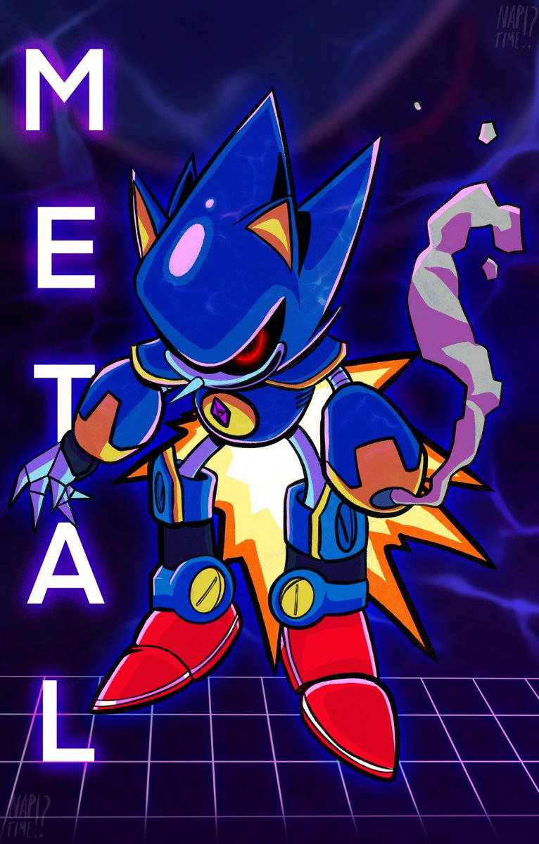 Metal Sonic Cool Fiery Art Wallpaper