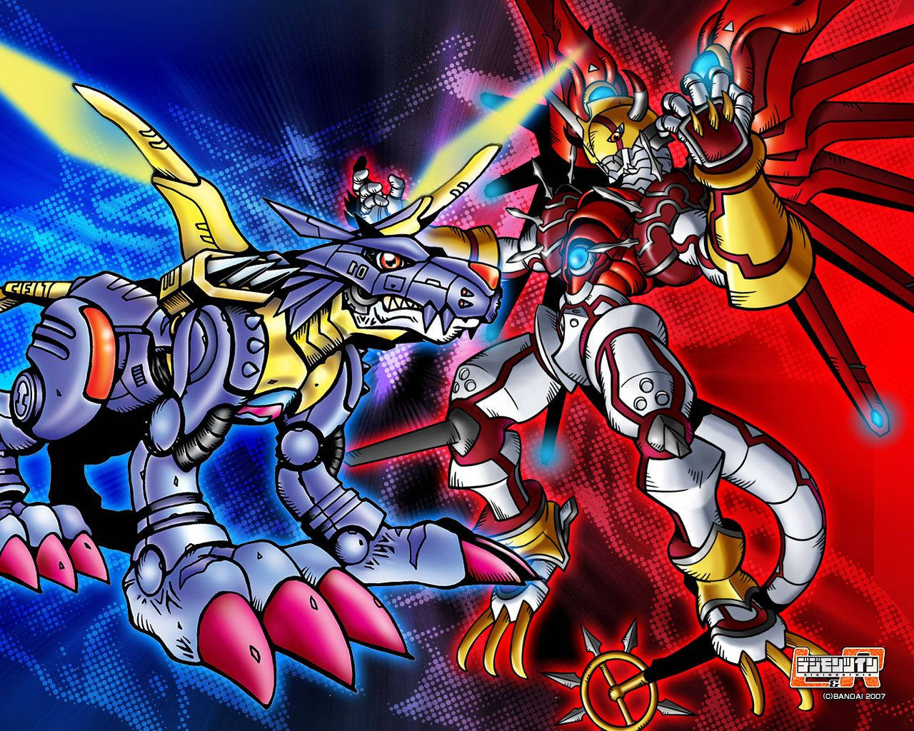 Metalgarurumon And Shinegreymon Digimon Wallpaper