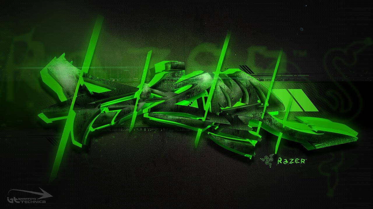 Metallic Razer Text Wallpaper