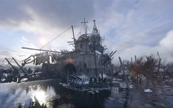 Metro Exodus Destroyed Church 3440x1440 Wallpaper