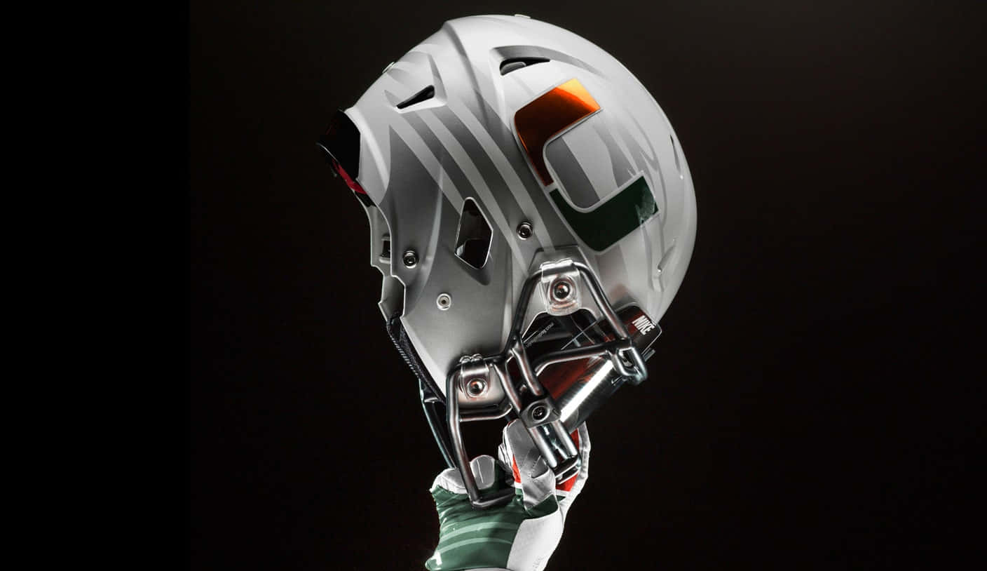 Miami Hurricanes Silver Helmet Wallpaper