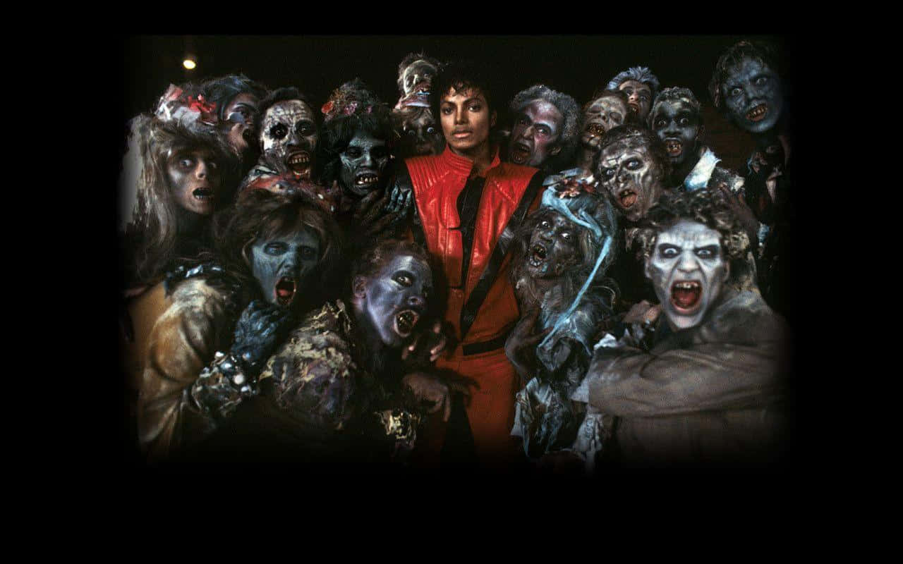 Michael Jackson In His Iconic Thriller Music Video Wallpaper