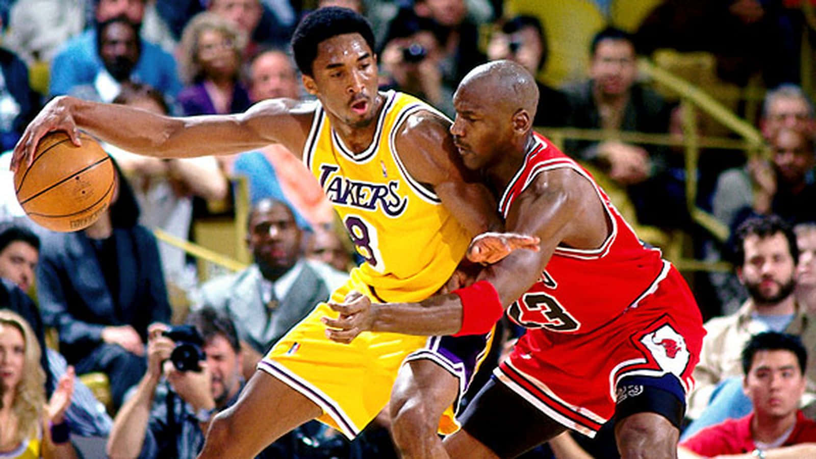 Michael Jordan And Kobe Bryant, Two Legends Of Basketball Wallpaper