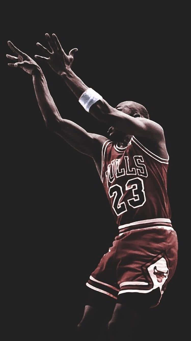 Michael Jordan Being An Unstoppable Force With His Iphone Wallpaper