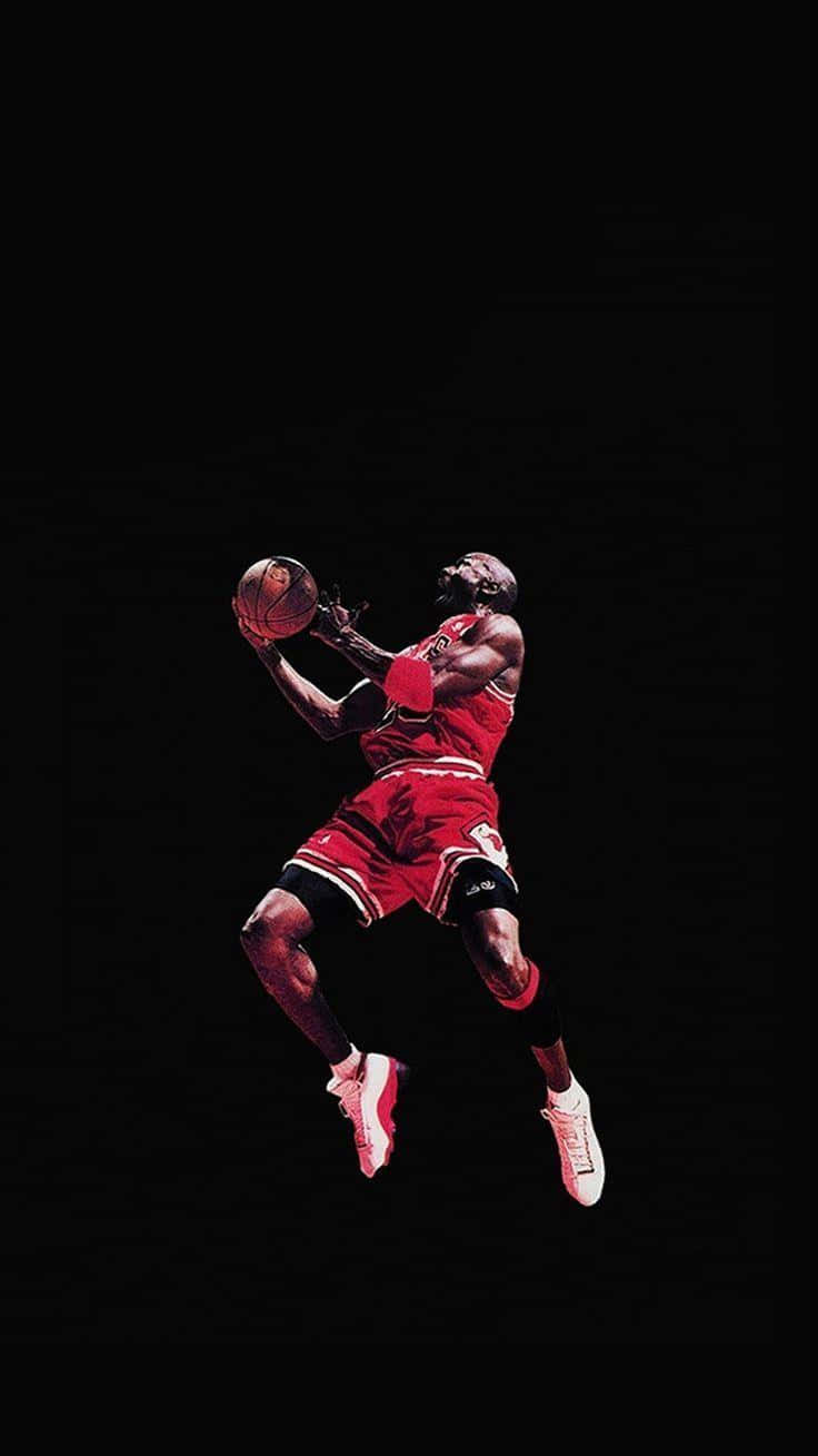 Michael Jordan Celebrating An Iphone Win Wallpaper