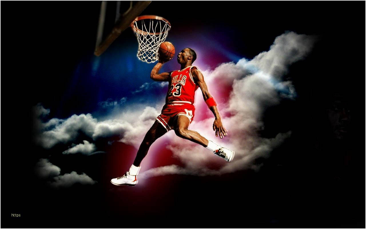 Michael Jordan Soars Through The Air Wallpaper