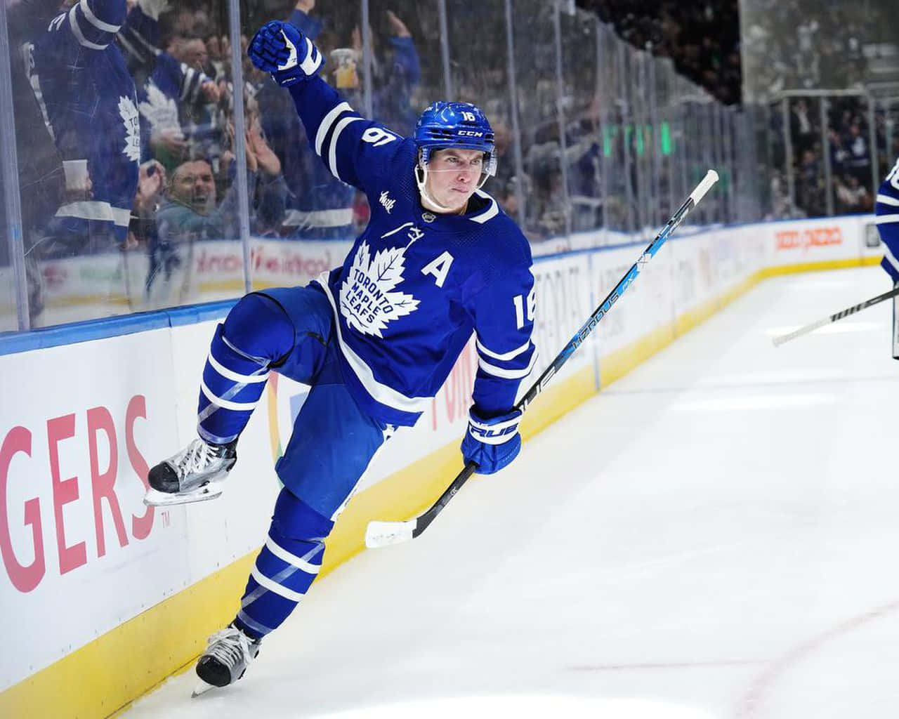 Michell Marner At The Edge Of The Rink Wallpaper