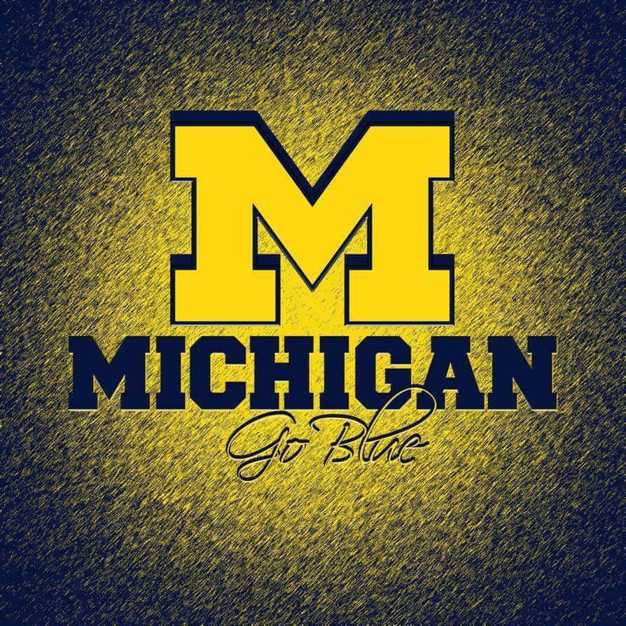 Michigan Wolverines Logo And Colors Displayed Proudly Wallpaper