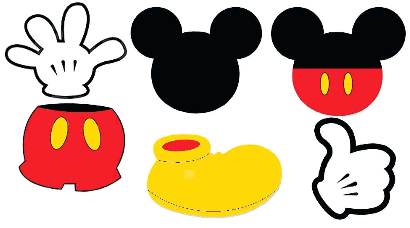 Mickey Mouse Ears And Costume Illustration Wallpaper