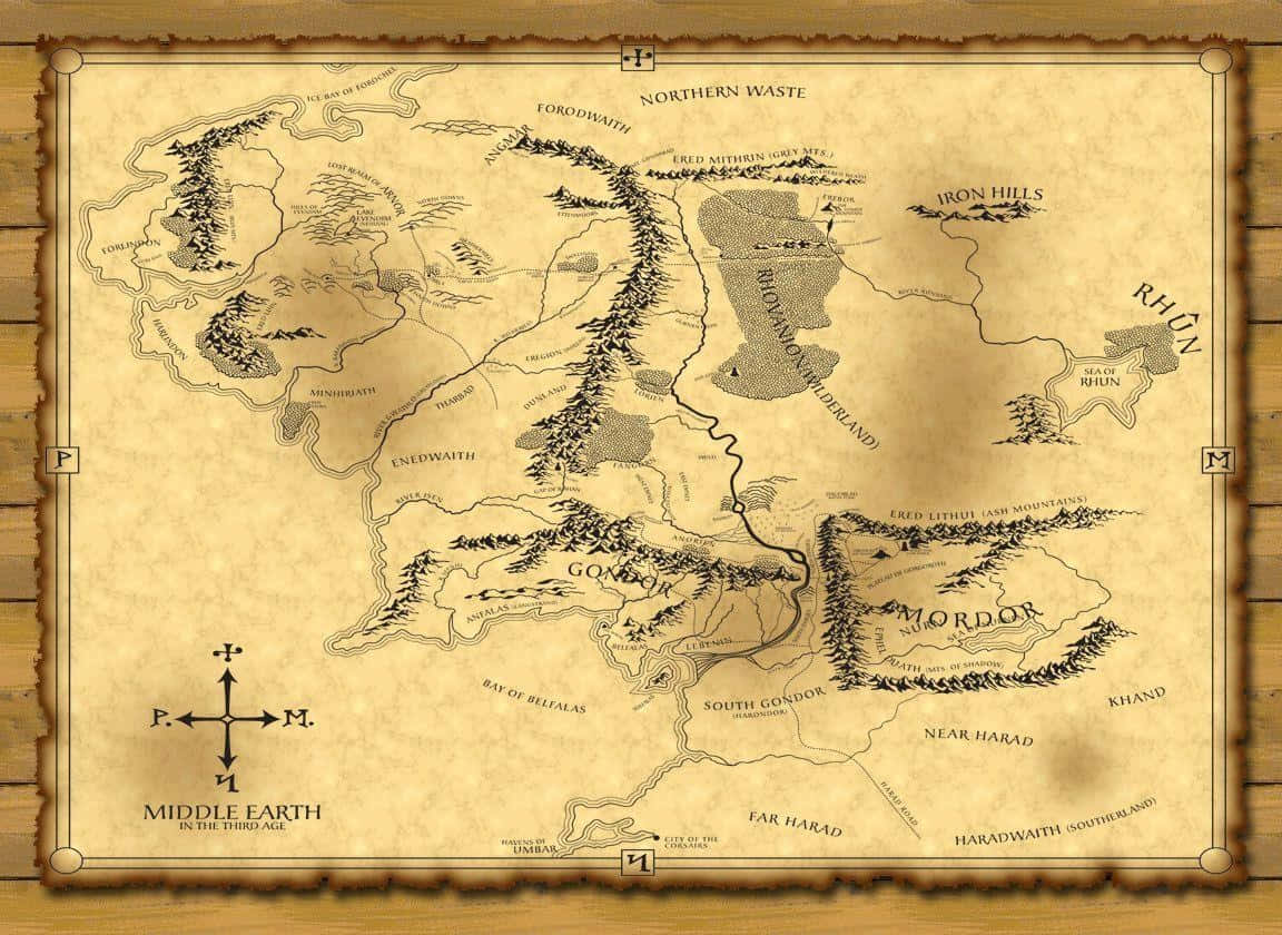 Middle Earth Entire Map Wallpaper