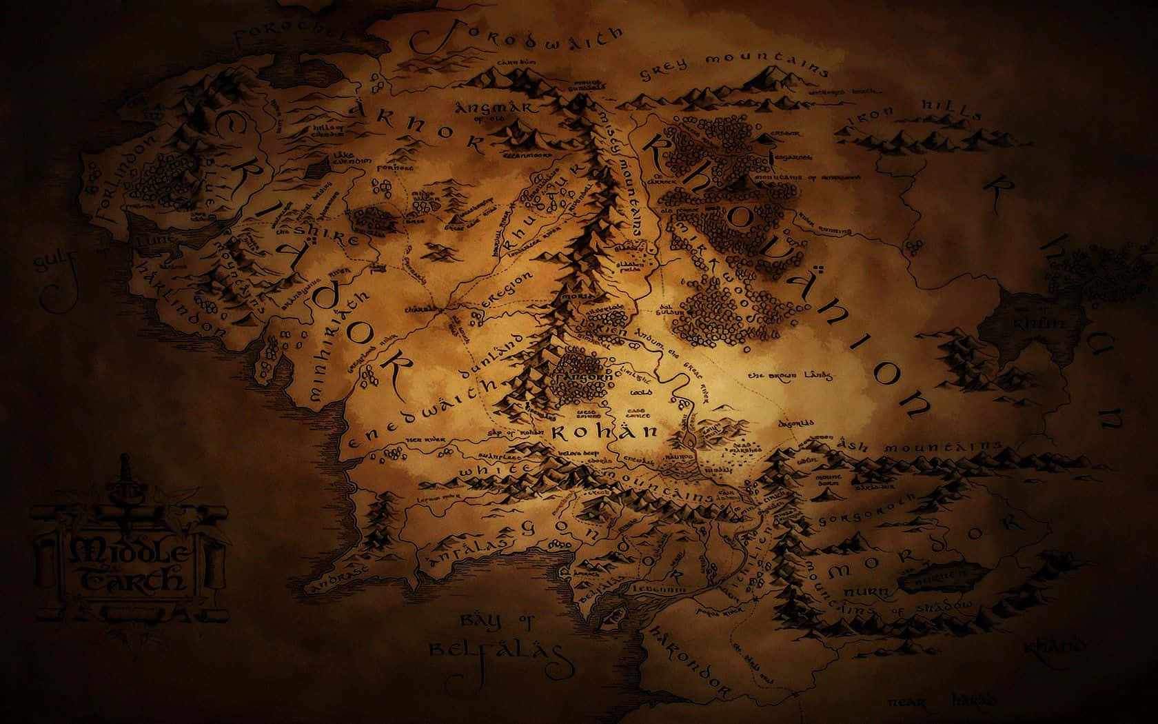 Middle Earth Landscape Map Wallpaper