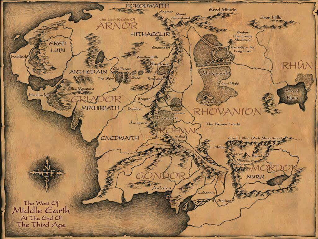 Middle Earth Whole Map Wallpaper