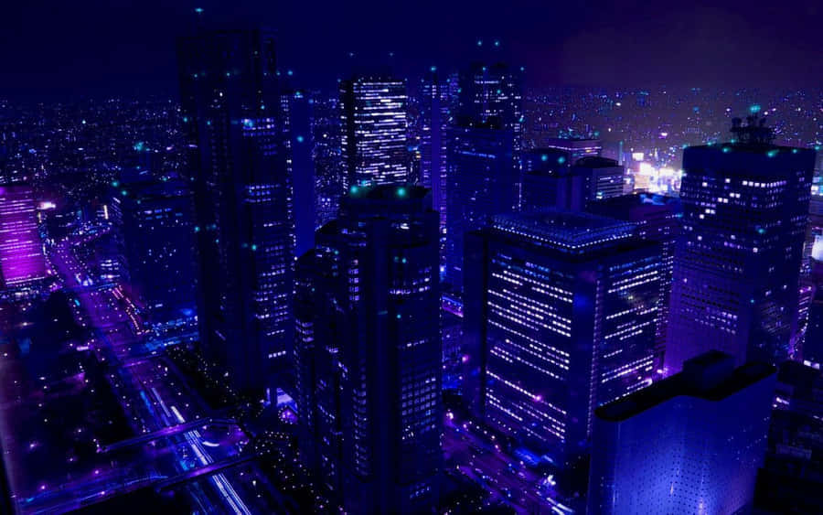 Midnight_ Blue_ Cityscape_ Aesthetic Wallpaper