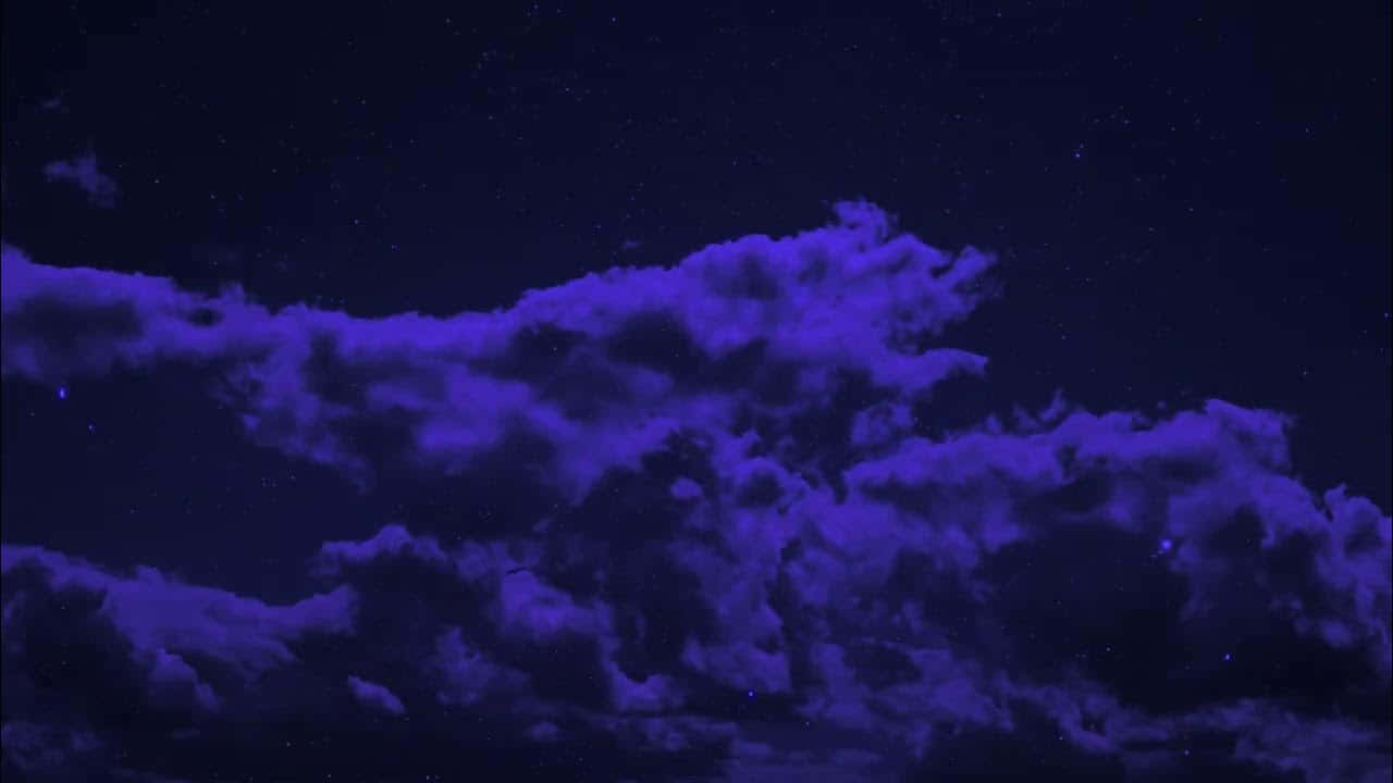 Midnight Blue Clouds Starry Sky Wallpaper