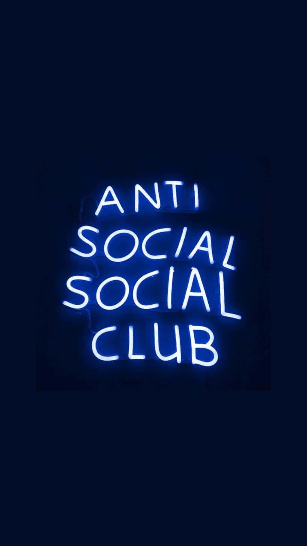 Midnight Blue Neon Sign Anti Social Social Club Wallpaper