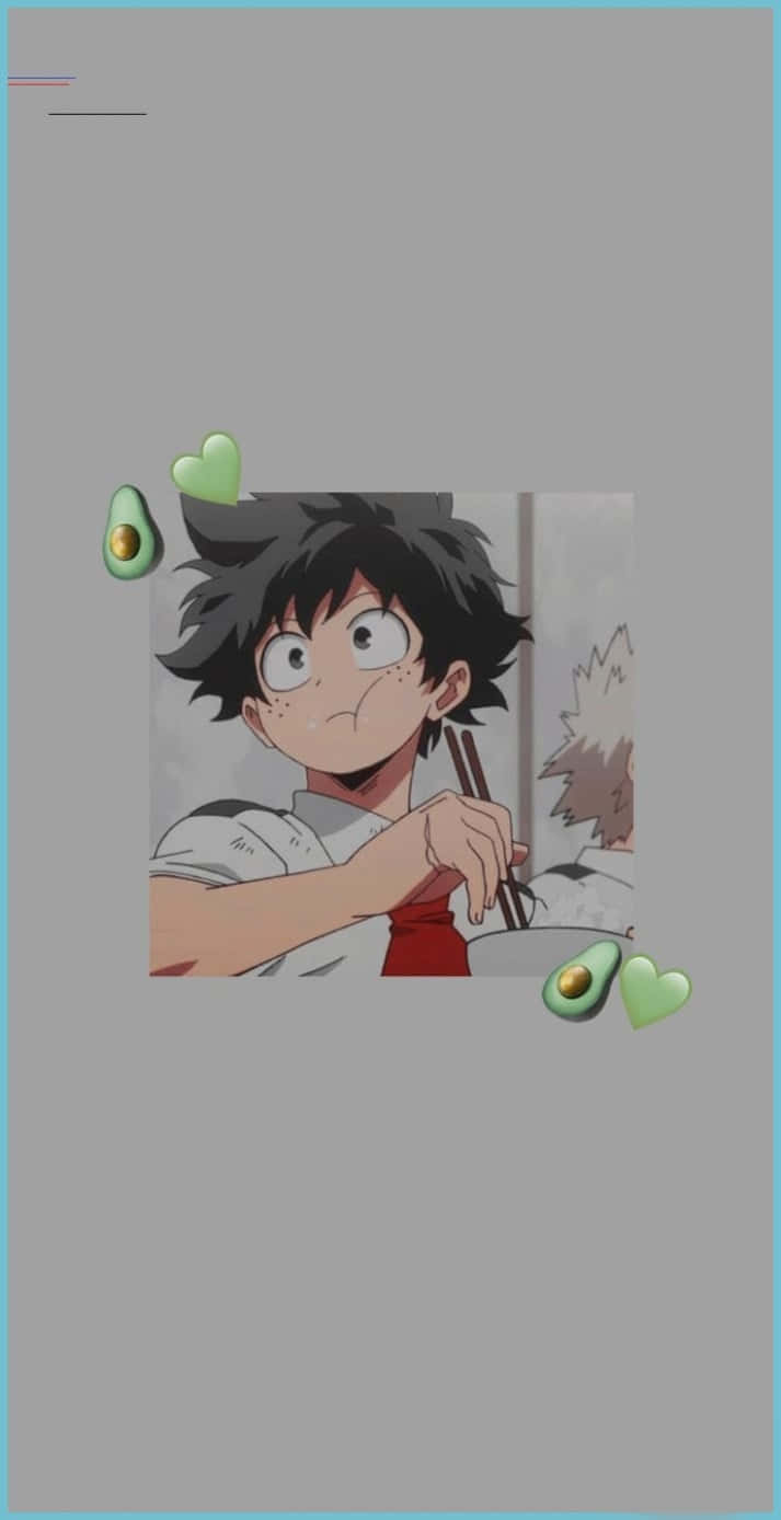 Midoriya Izuku Eating Deku Aesthetic Wallpaper